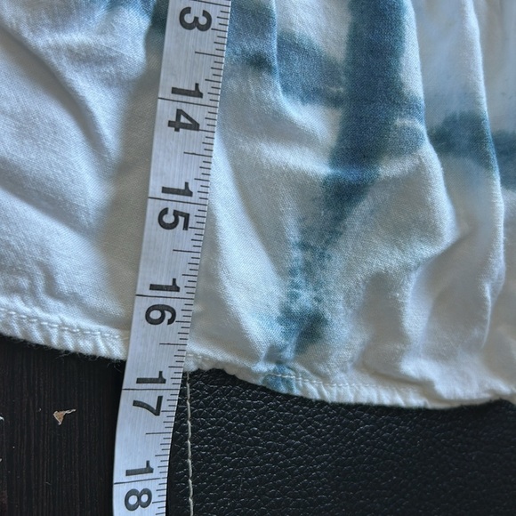 Anthropologie PILCRO Tie Dye Mini Skirt Blue White Tie Waist Tiered Sz S - Picture 12 of 15